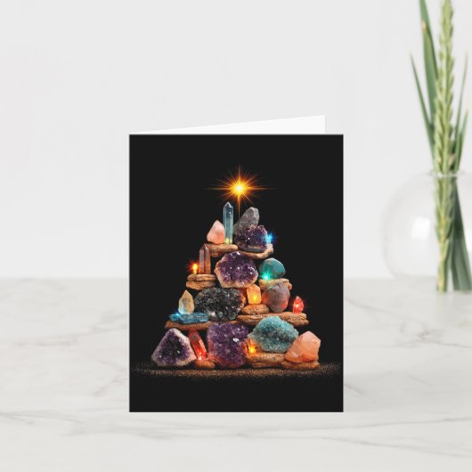 Carte Funny Minerals Christmas Tree Graphic Crystals (Devant)