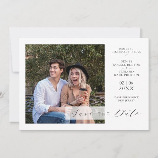 Carte Funny Modern Typography Script  Minimalist Wedding (Devant)