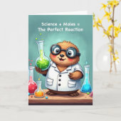 Carte Funny Mole Day Science avec une réaction parfaite (Fleur jaune)