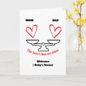 Carte Funny Mom vs Dad Balance Greeting Card - Personali (Fleur jaune)