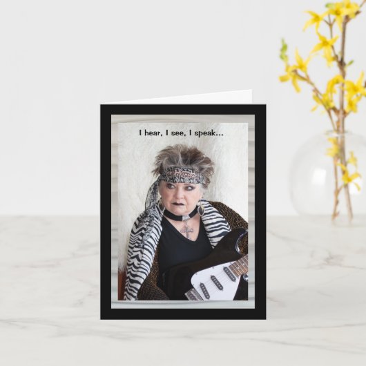 Carte Funny Monkey Business (Fleur jaune)