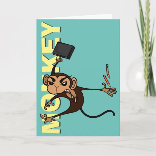 CARTE FUNNY MONKEY GREETING CARD (Devant)