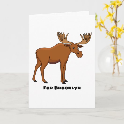 Carte Funny moose (Fleur jaune)