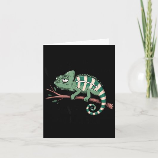 Carte Funny Morning Person Coffee Lover Chameleon  (Devant)
