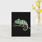 Carte Funny Morning Person Coffee Lover Chameleon  (Fleur jaune)