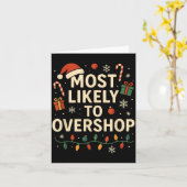 Carte Funny Most Likely To Overshop Family Christmas  (Fleur jaune)