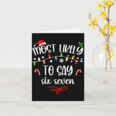 Carte Funny Most Likely To Say Six Seven 67 Meme Christm (Fleur jaune)