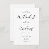 Carte Funny Mother-in-law Quote Botanical Handwriting (Devant / Derrière)