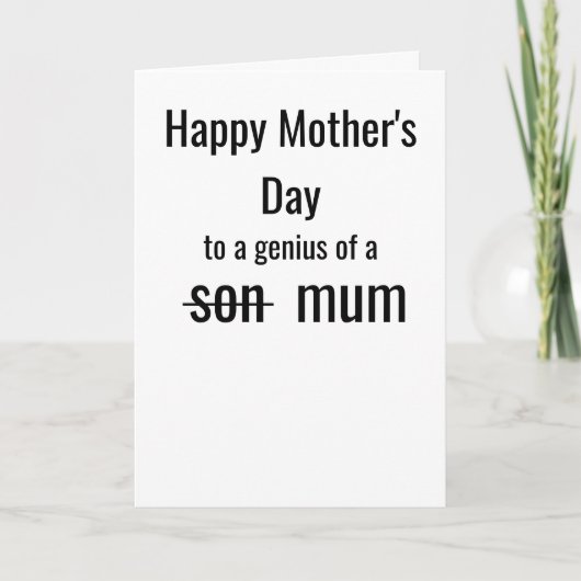 Carte Funny Mother's Day | A Genius of a Mum (Devant)