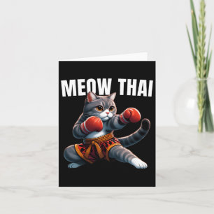 Carte Funny Muay Thai Cat Meow Thai Boxe Martial Art K
