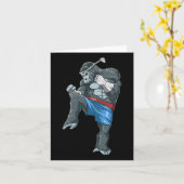 Carte Funny Muay Thai Gorilla - Boxe Thaï (Fleur jaune)