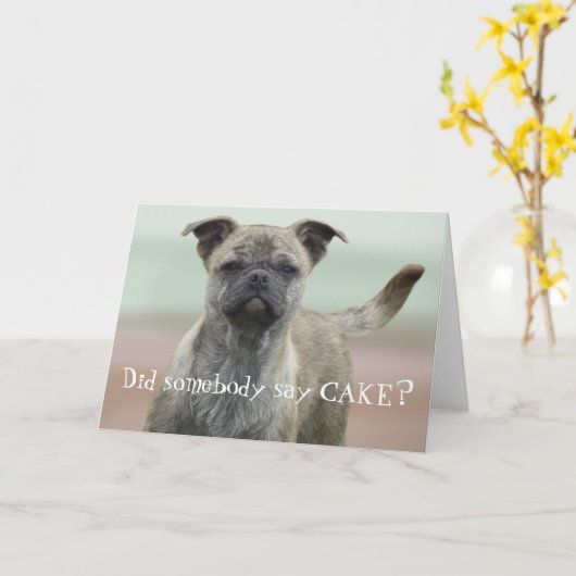 Carte Funny Mutt Mixed Breed Chig Photo Joyeux Anniversa (Fleur jaune)