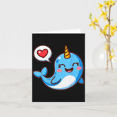 Carte Funny Narwhal Art For Men Women Kids Narwhal Lover (Fleur jaune)