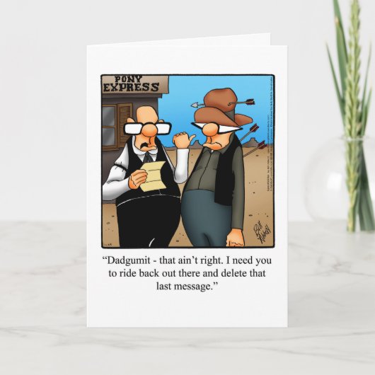 Carte Funny National Cowboy Day Grey Card (Devant)