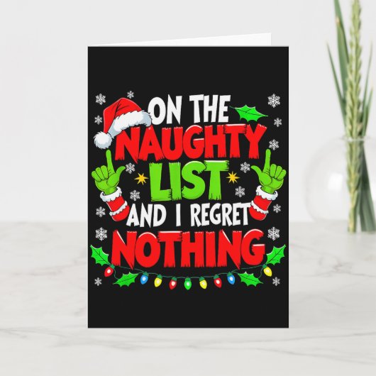 Carte Funny Naughty List Christmas (Devant)