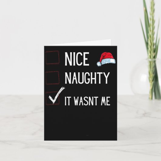 Carte Funny Naughty Or Nice Christmas List Santa Claus E (Devant)
