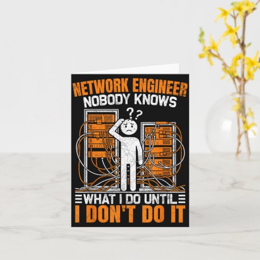 Carte Funny Network Engineer Design For Men Network Engi (Fleur jaune)