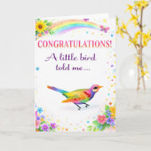 Carte funny new baby congratulations (Fleur jaune)