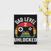 Carte Funny New Dad Shirt Dad Level 2 Unlocked For 2 Kid (Fleur jaune)