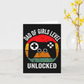 Carte Funny New Dad Shirt Dad Of Girls Level Unlocked Te (Fleur jaune)