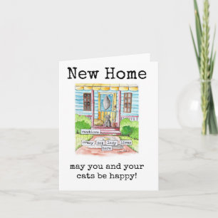 Carte Funny New Home Card for Cat Lady