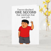 Carte funny new job congratulations (Fleur jaune)