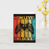 Carte Funny New Mom Level Unlocked Gaming Pregnancy Anno (Fleur jaune)
