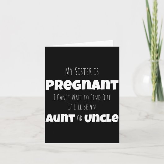 Carte Funny New Uncle Aunt Baby Announcement Sister Gend (Devant)