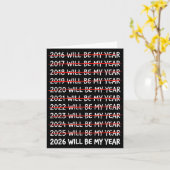 Carte Funny New Year Resolution 2026 Will Be My Year Hum (Fleur jaune)