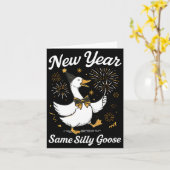 Carte Funny New Year Same Silly Goose Happy New Year 202 (Fleur jaune)