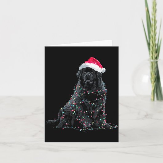 Carte Funny Newfoundland Christmas Graphic Dog Lights Lo (Devant)