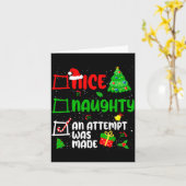 Carte Funny Nice Naughty An Attempt Was Made List Xmas S (Fleur jaune)