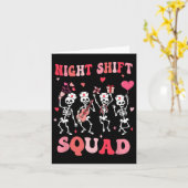 Carte Funny Night Shift Squad Infirmières Skeleton Danci (Fleur jaune)