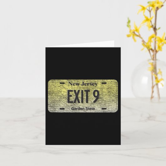 Carte Funny Nj State Vanity License Plate Exit 9 (Fleur jaune)