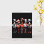 Carte Funny Nk Flamingos Merry Christmas Tree Xmas Snowf (Fleur jaune)