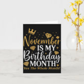 Carte Funny November Is My Birthday Yes The Whole Month (Fleur jaune)