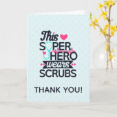 Carte Funny Nuring Superhero Dit Merci (Fleur jaune)