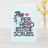Carte Funny Nuring Superhero Dit Merci (Fleur jaune)