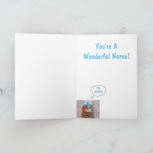 Carte Funny Nurse Cat Graduation (Intérieur)