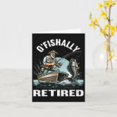 Carte Funny O'fish Retraité Tee pour la retraite Pêche (Fleur jaune)