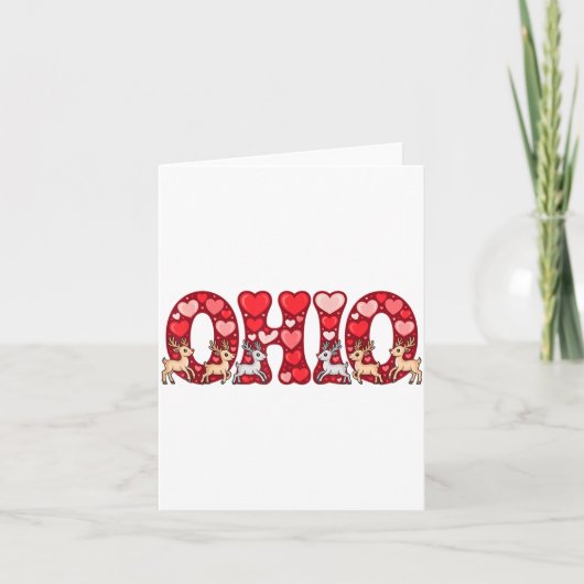 Carte Funny Ohio Deer Midwestern Party O-h-i-o In Valent (Devant)