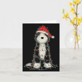 Carte Funny Old English Sheepdog Christmas Graphics Dog  (Fleur jaune)