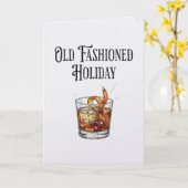 Carte Funny Old Fashion Holiday Cocktail Christmas (Fleur jaune)
