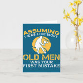 Carte Funny Old Men Who Loves Tennis  (Fleur jaune)