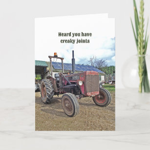 Carte Funny Old Tractor Farmer Get Well Hip Knee Surgery