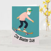 Carte Funny Ole Skater Guy Plate-forme Homme (Fleur jaune)