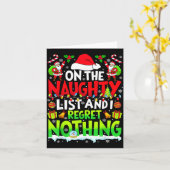 Carte Funny On The List Of Naughty And I Regret Nothing  (Fleur jaune)