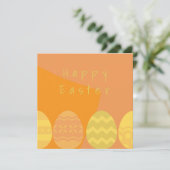 Carte Funny Orange Abstrait OEufs géométriques Texte per (Debout devant)