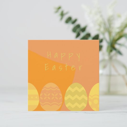 Carte Funny Orange Abstrait OEufs géométriques Texte per (Debout devant)