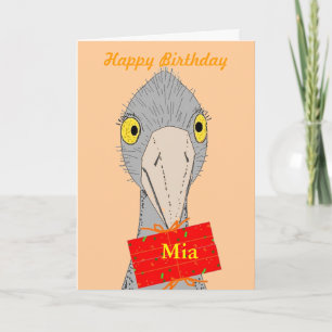 Carte Funny Ostrip, add nom, Birthday
